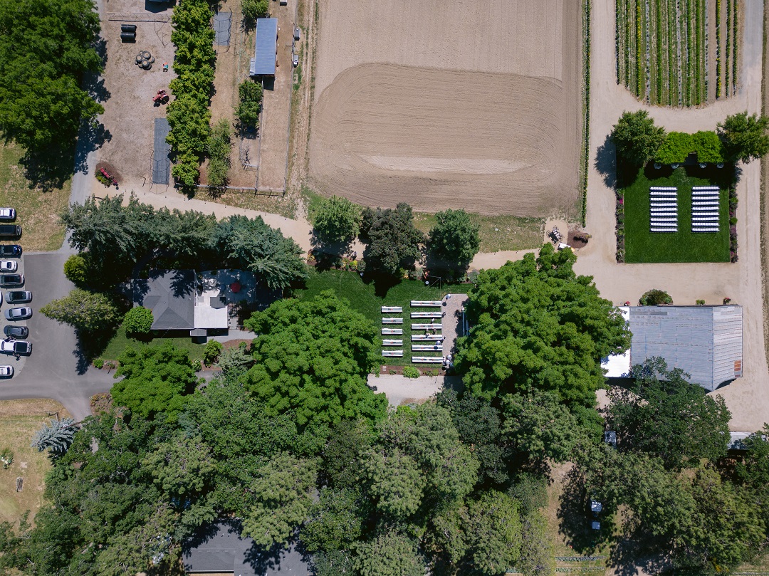 Drone Photo of Pheasant Field Farm venue layout